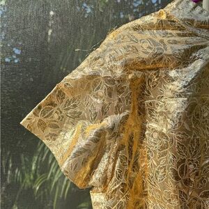 Elegant Gold Floral Dress